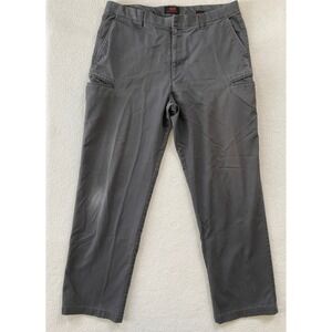 Coca-Cola Mens 36x32 Work Pants Gray Straight Leg Utility Twill Trousers Grunge